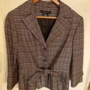 100% silk belted blazer